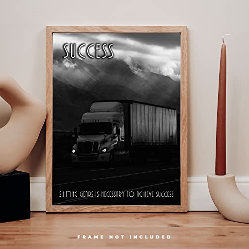 Apple Creek Publishing - Success - Semi Truck Motivation Quotes Inspirational Posters Print Gift Dispatch Diesel Driver Convoy Wall Art Home Office Decor 11X14 Inches Unframed #TOP5