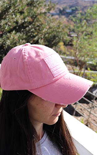 Image of Antourage American Flag Unisex Baseball Hat for Men and Women | USA Flag Mesh Snapback Flat Visor Cap + 2 Patriotic Patches