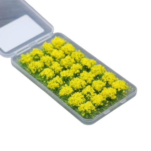 ICDKOYK Mechones de Hierba tupida para maquetas de Trenes, Estilo Realista, decoración escenas, 148 mechones Hierba tupida. Materiales Plantas en Miniatura, Amarillo, 8-10 mm