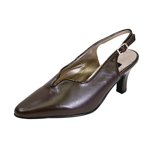 Peerage Hope Women's Wide Width Leather Pointed Toe Dress Pumps