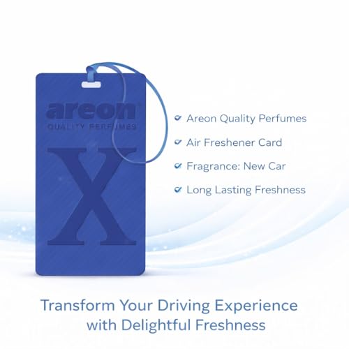 Image of AREON X Version New Car Hanging Best Car Air Freshener - Long Lasting Scent for Car or Home - Long Lasting, Fresh, Luxurious Scent - Pack of 3