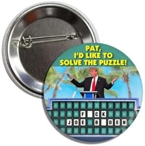 Amazon.com: Pat, I'D LIKE TO SOLVE THE PUZZLE Funny FJB Button Badge ...