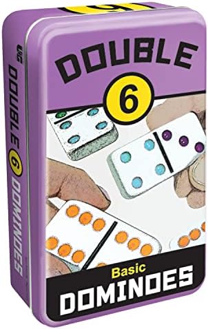 Front Porch Classics Double 6 Travel Tin Domino Set from, for 1 to 4 Players, Ages 6 and up