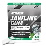 GYMGUM Jawline Gum Ultra Hard Chewing Gum | No Calories, No Sugar, No Artificial Sweeteners | Keto Friendly Mewing Gum for Jawline Training & Exerciser