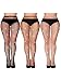 3 Pieces Rhinestone Fishnet Stockings Fishnet Tights Glitter Pantyhose High Waist Mesh Stockings for Women (Flesh-colored, Coffee, Black)