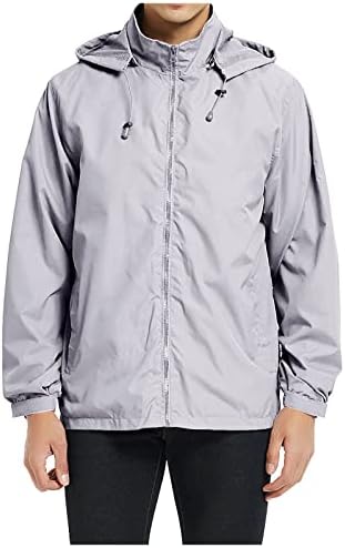 Waterproof Jacket Mens Lightweight Running Cycling Rain Jacket Hooded Hiking Raincoat Running Jackets Outdoor Mountain Windproof Jacket