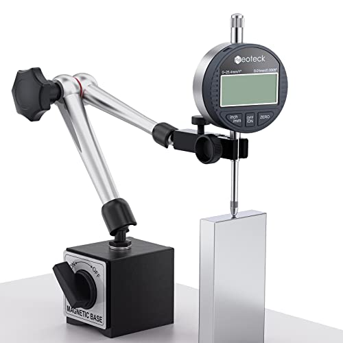 Neoteck Dti Electronic Digital Dial Indicator 1''/25.4Mm | Digital Probe Indicator Dial Test Gauge High Resolution: 0.0005''/0.01Mm - Silver Gray #TOP7