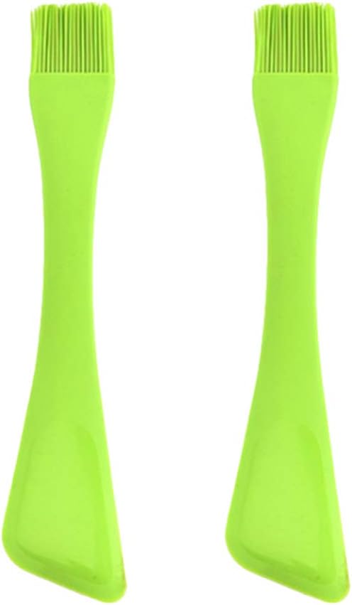 Hemoton Dual Head Kitchen Gadget 10.43 Inch Silicone Scraper Brush with Spatula and Pastry Brush for Baking Oil Honey and Sauce Application with Comfortable Grip