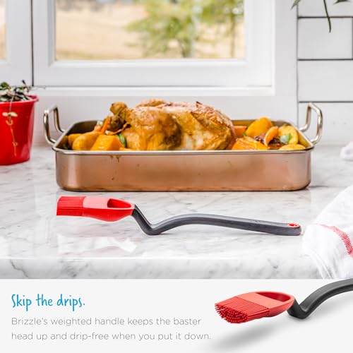 Image of Dreamfarm Brizzle Basting Brush with Built-In Sauce Reservoir - Black
