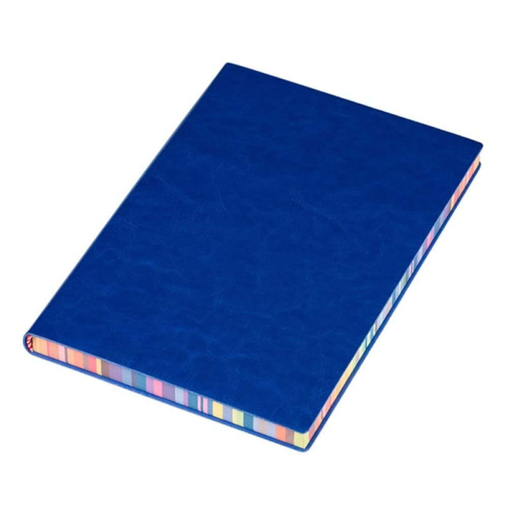 Taccuino in Pelle con Copertina Morbida Blocco Note Aziendale Diario di Viaggio Nastro Segnalibro 200 Pagine A Righe larghe 6 Colori Forniture per Ufficio,Blue,1PCS