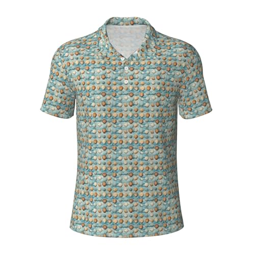 Chemise courte homme imprimé coquillage marine respirante pour bureau et loisirs