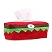 Produktbild VOSAREA Weihnachten Tissue Box Stoff Elf Kostüm Design Taschentuchspender Kosmetiktücher Box für Haus Büro Badezimmer (Rot)