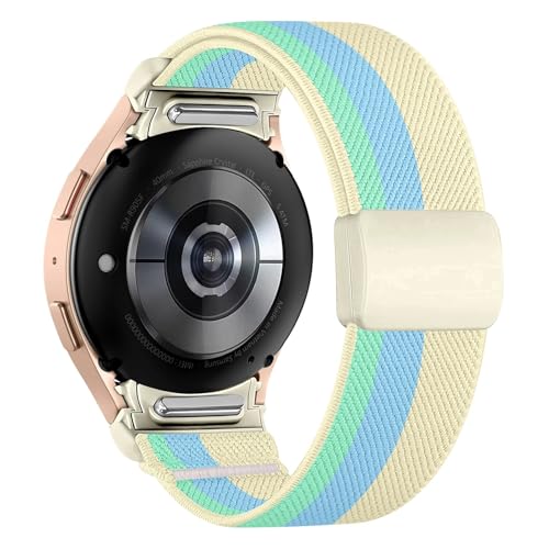 [�����ȓX] �ɓK��Samsung Galaxy Watch 7 6 5 4 44mm 40mm/FE/5 Pro 45mm �i�C���� ���ԂȂ��u���X���b�g Watch 6 Classic 47mm 43mm �X�g���b�v(Gradient Green Bl
