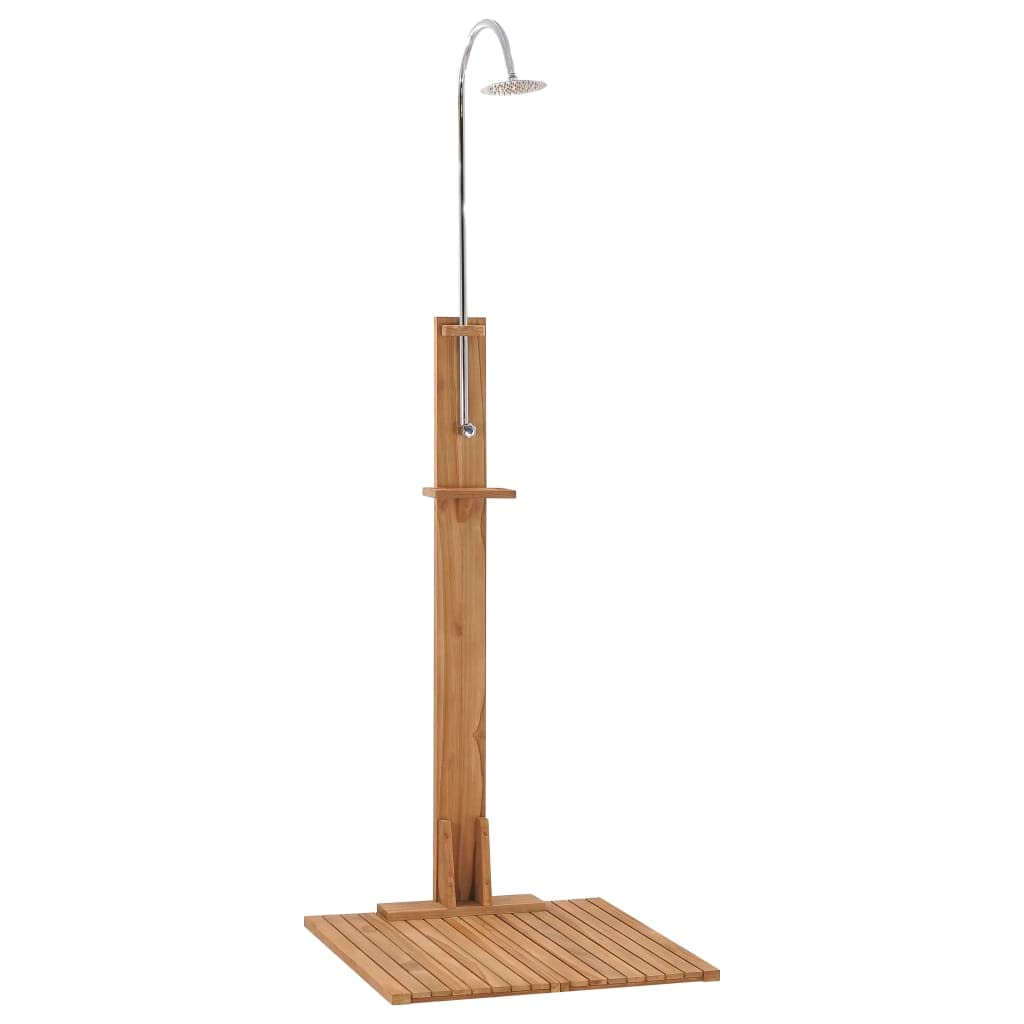 INLIFE Ducha de jardín 75 x 75 x 210 cm, madera maciza de teca, 11,55 kg, 312276