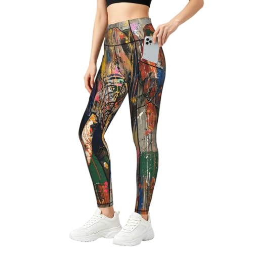 Pantalones de yoga para mujer leggings de descanso holgados con diseño de elefantes indios