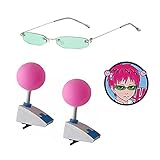 Tugia Saiki K Clips+Glasses+Brooch,Anime Saiki Kusuo Cosplay Costume Accessories