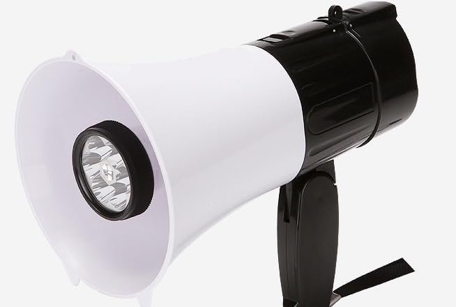 Cheerleading Megaphone Speaker Handheld Megaphone 20 W Sd Memory Card Readers Bullhorn Speaker with Recording and Siren USB Flash Aux Input Megaphones Safety Drills Bullhorn