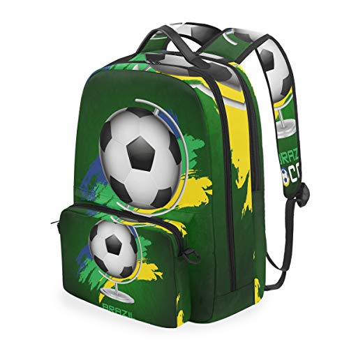 Mochila de fútbol Brasil Desmontable  Escolar para Estudiantes  Casual  Viajes  Senderismo