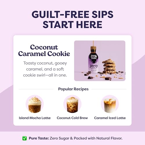 Image of Javvy Cold Brew Coffee Concentrate Instant Coffee, Coconut Caramel Cookie | 100% Real Coffee, 0g Sugar, No Artificial Flavors, 60-80mg Caffeine per Serving, Gluten Free, Makes Hot or Iced Coffee