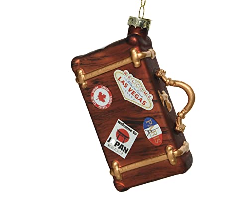 Kaemingk Christbaumschmuck Glas 12cm Reisekoffer Weihnachtskugeln...
