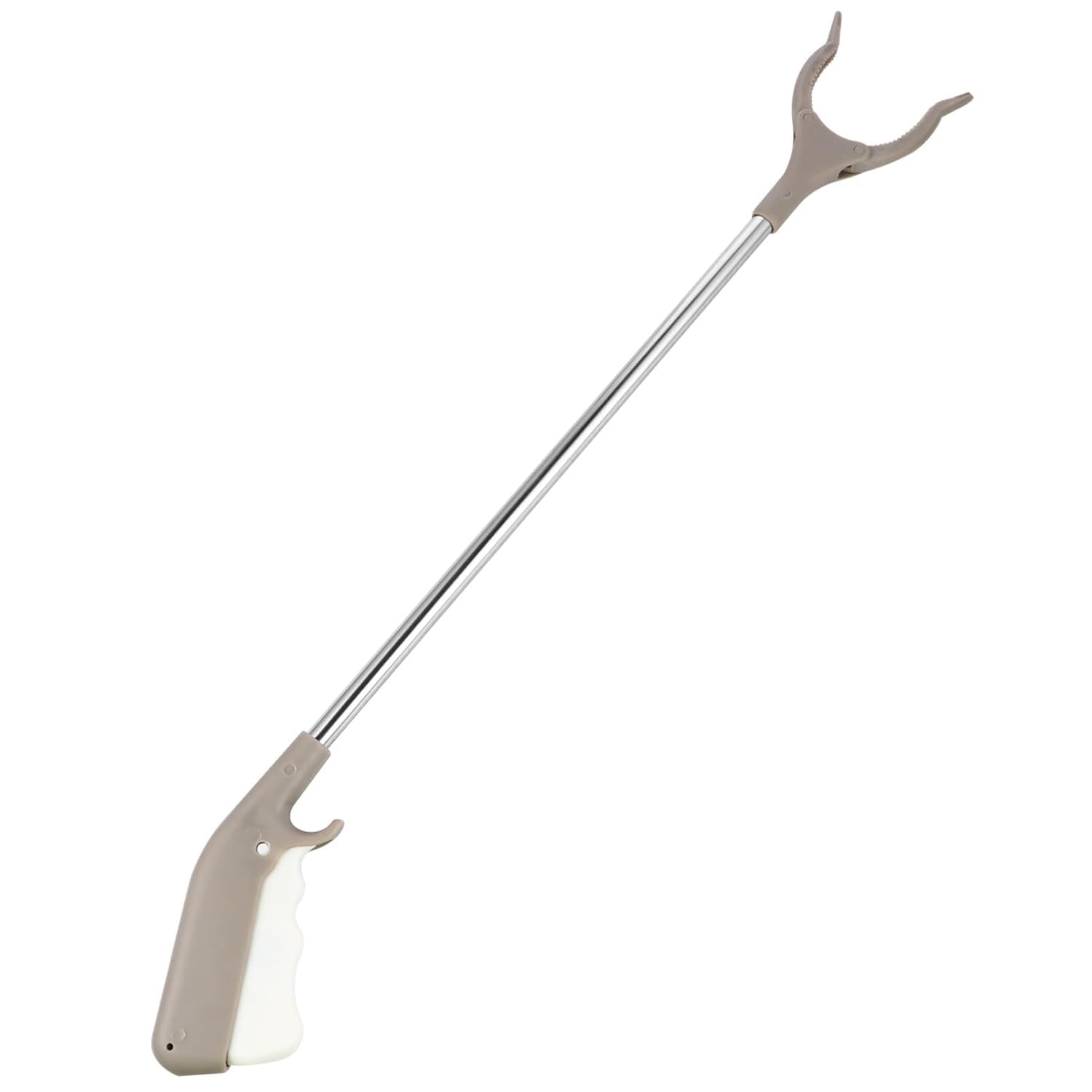 nexvora grabber reacher tool for garbage & trash pickup | long handle stainless steel litter picker with anti-slip grip | multipurpose cleaning grabber for home, garden, kitchen & outdoor use (grey)
