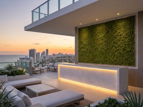 Artificial Moss Wall Panels Outdoor UV Resistant – 5 Pack 3ft x 3ft Faux Green Wall Panels (45 Sq Ft Total) for Indoor Outdoor Decor, Backdrop, Office, Patio – Realistic Multi-Tone Moss by Green Label by Green Label Products - Image 5