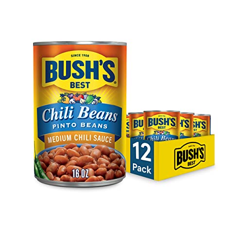 Bush's Best Medium Pinto Chili Beans, 16 oz (12 cans)