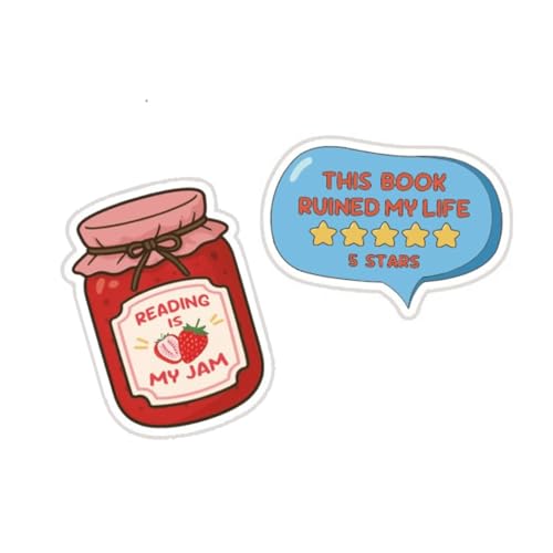lovielf This Book Ruined My Life | Reading is My Jam Sticker Book Lover Gift | 60pcs