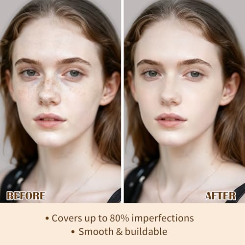 UCANBE 2-IN-1 Foundation + Concealer, Full Coverage Long-Lasting Matte Makeup for Normal, Combination and Oily Skin, Buildable Waterproof Formula with Hyaluronic Acid （01 Fair Ivory） - Thumbnail 4