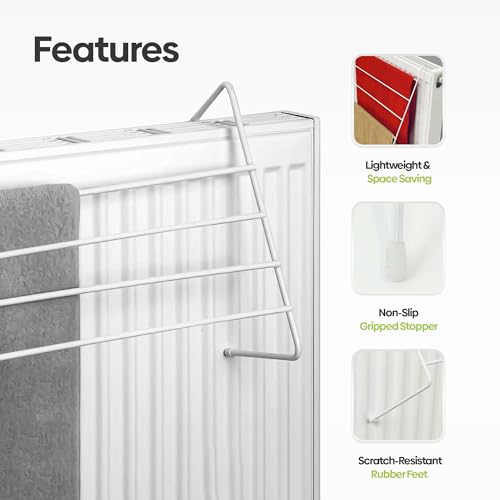 Flatro Radiator Airer 4 Tier - Radiator Clothes Drying Rack - Over Radiator Clothes Airer Indoor - Space Saving Towel Hanging Rail - Radiator Hangers for Drying Clothes (Pack of 4) - Image 4
