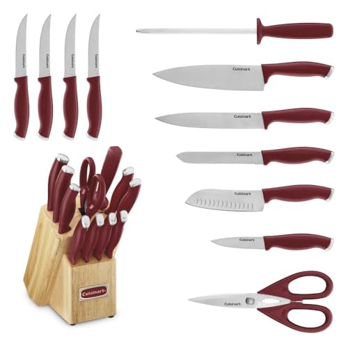 Kit de facas Cuisinart C77SSR-12P Color Pro Collection, vermelho, 12 peças