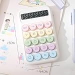 Mechanical Switch Calculator with 10 Digits Large LCD Display, Basic Calculator with Big Button Anti-Slip Pad, Accurate Calculation for Office Desk Home School - White