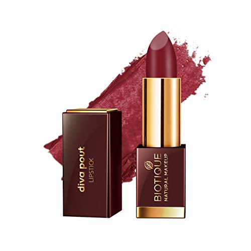 Image of Biotique Natural Makeup Diva Pout Lipstick, Dark Romance, 4g
