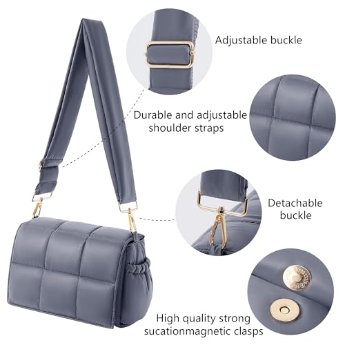 NAARIIAN Crossbody Bag for Women Quilted Puffer Purse Fashion Lightweight Travel Handbags Cute Small Shoulder Bag4