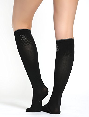 Buttons & Pleats Compression Socks for Women and Men Black SM - Thumbnail 3