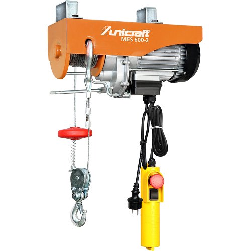 UNICRAFT Mini Argano Elettrico Modello MES 600-2 - Potenza Di Sollevamento Senza-Con Puleggia 300-600 kg