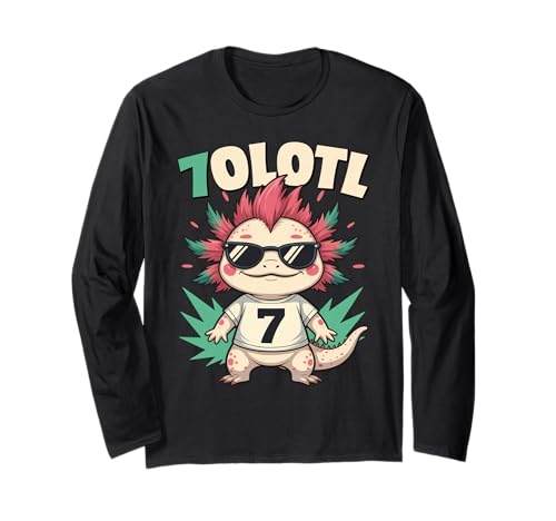 7olotl Sevenolotl – Funny Axolotl Halloween Number 7 Costume Long Sleeve T-Shirt
