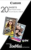 Canon Zink Photo Paper Pack, 20 sheets, White, 2' X 3'. (3214C001)