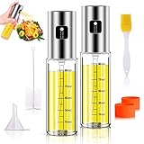 Portátil para transportar: esta botella de cristal dispensador de aceite es de 100 ml y muy práctica con un tamaño pequeño que se puede manejar en una mano. También es un tamaño perfecto para llevar a cabo para picnic y barbacoa. Puedes rellenar y reutilizar con todos tus aceites favoritos, una niebla fina no más aceite desperdiciado por tu desagüe.