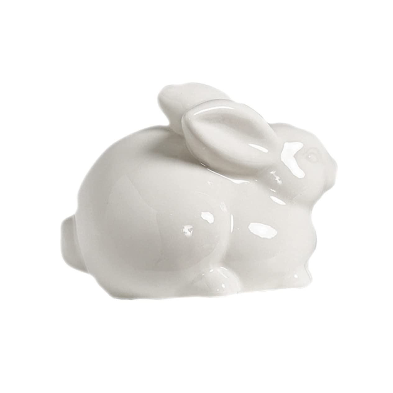 YARNOW Coniglio in Porcellana Bianco per Decorazione Casa e Festa, Statuetta Decorativa Realistica e Delicata per Giardino e Tavoli