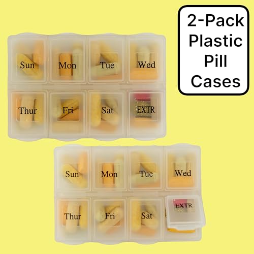 Image of Made Easy Kit Pill Case - Weekly Medicine Organizer with Removable Seven-Day Vitamin & Supplement Box - Premium Neoprene for Travel Purse Accessory (Clear Plastic Boxes)