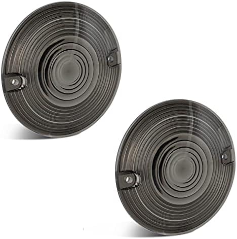QUASCO Smoked Turn Signal Lens Cover for 3 1/4 Inch Flat Blinkers Compatible with Harley Street Glide Special Touring Softail Sportster Road King Fatboy