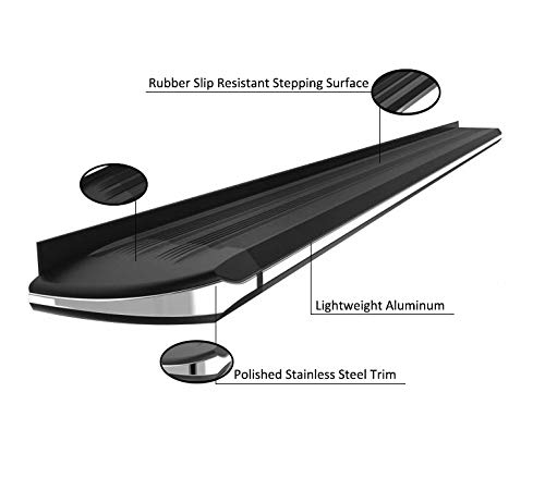 Black Horse Off Road Black Aluminum Exceed Running Boards Compatible With 2019-2022-Hyundai Santa Fe Ex-Hy269 #TOP6