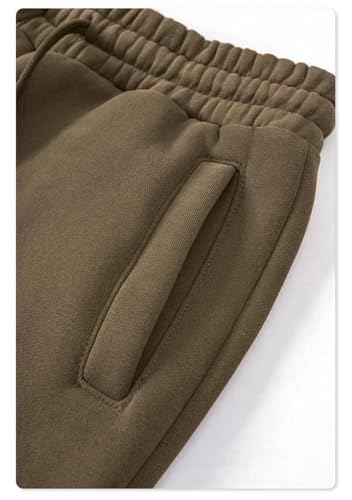 2025 Autumn Winter 345cm Fleece Straight Pants Unisex Loose Comfortable Sport Solid Trousers2