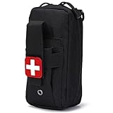 pochette clé usb dlp  Trousse de premiers secours tactique Molle - Pochette médicale - Garrot - Pochette de traumatisme US Utilitaire - Sac de ceinture de survie d\'urgence - Taille M - Noir