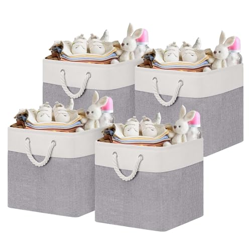 Oterri 4 Pack Foldable Storage Cubes, Cube Storage Bins,13x13 Inch Fabric Cubes Storage Basket, Decorative Storage Basket for Home, Shelves, Nursery O