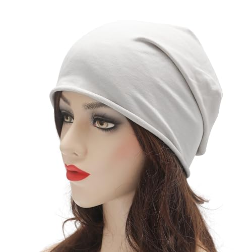 Image of ZLYC Cotton Thin Slouchy Beanie Hat for Men Women Fashion Soft Stretch Knit Skull Cap