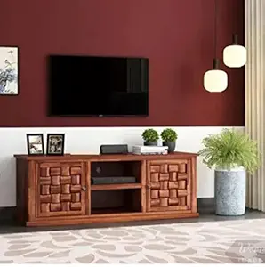 SNAP FURNITURE CNC Design Entertainment Tv Unit for Living Room | Television Stand with 2 Door Cabinet, Shelf Storage for Bedroom | (Style-08)