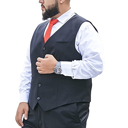 DAIHAN Gilet Homme Costume Confortable sans Manches Veste Business Mariage Elégant Formel Gilet Costume,18119,5XL
