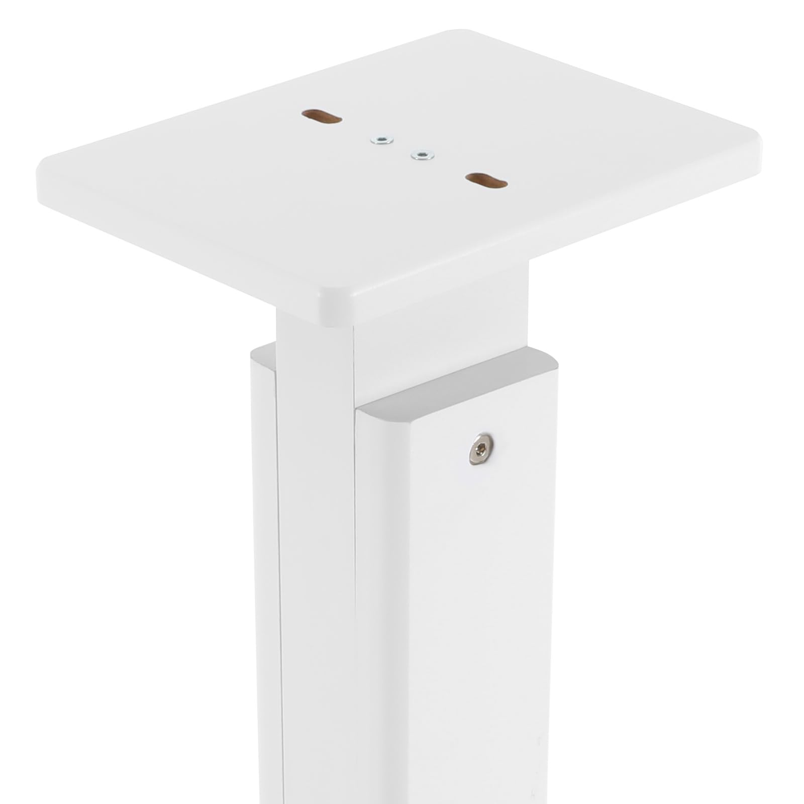 Supporto per altoparlante regolabile in altezza 65 – 85 cm in MDF con cuscinetti antiscivolo e facile da montare, robusto supporto autoportante per home theater e audio surround (bianco)